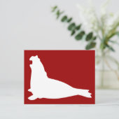 Elephant Seal Briefkaart White (Staand voorkant)
