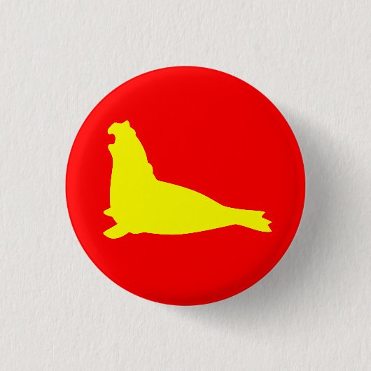Elephant Seal Button Yellow Red (Voorkant)