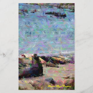 Elephant Seal Sunset Angel Stationery Briefpapier