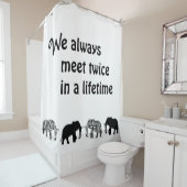 Elephant Silhouette black & zebra strepen Douchegordijn (In situ)