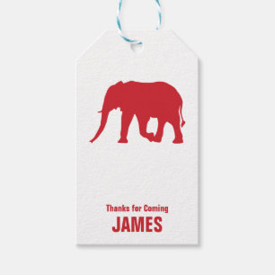 Elephant Silhouette Safari Birthday Gift Label Cadeaulabel