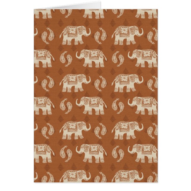 Elephant Sinaasappel Caravan Pattern (Voorkant)
