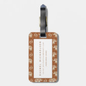 Elephant Sinaasappel Caravan Pattern Bagagelabel (Achterkant verticaal)