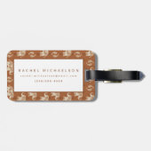 Elephant Sinaasappel Caravan Pattern Bagagelabel (Achterkant horizontaal)