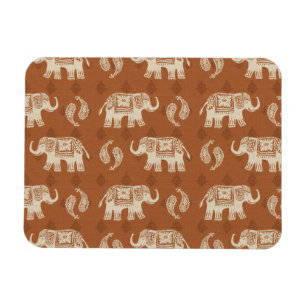 Elephant Sinaasappel Caravan Pattern Magneet