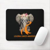 Elephant Sinaasappel Ribbon Leukemia Cancer Awaren Muismat (Met muis)