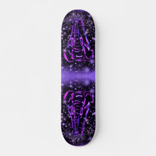Elephant Skateboard violet rose étoile nuit
