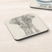 Elephant Sketch Bier Onderzetter (Linkerzijde)