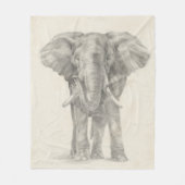 Elephant Sketch Fleece Deken (Voorkant)