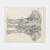 Elephant Sketch Fleece Deken (Voorkant (Horizontaal))