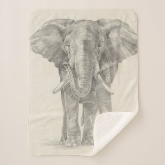 Elephant Sketch Sherpa Deken (Voorkant)