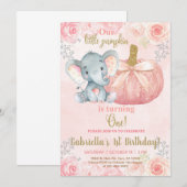 Elephant snoepje op 1 verjaardag. kaart (Voorkant / Achterkant)