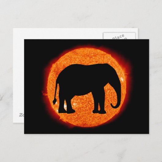 Elephant Solar Eclipse Briefkaart (Voorkant / Achterkant)