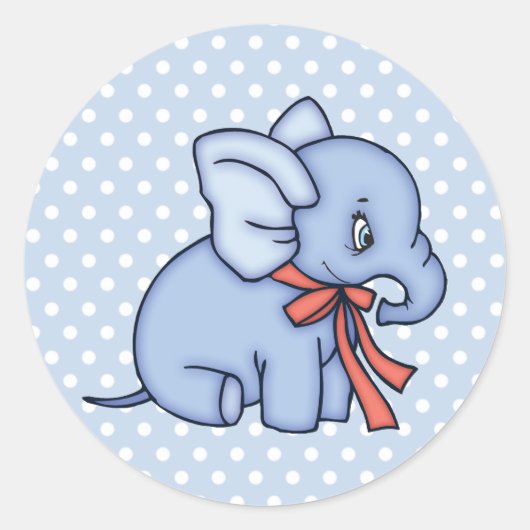 Elephant Speelgoed Blue Ronde Sticker (Voorkant)