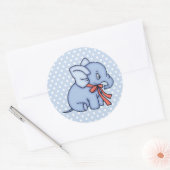 Elephant Speelgoed Blue Ronde Sticker (Envelop)