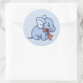 Elephant Speelgoed Blue Ronde Sticker (Tas)