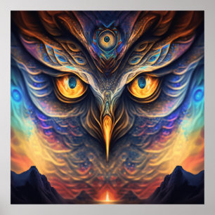 Elephant Spirit Animal Neon Wisdom Deep Connection Poster