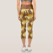 Elephant Spirit Animal Retro Gold Capri Leggings (Verso)