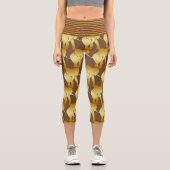 Elephant Spirit Animal Retro Gold Capri Leggings (Recto)