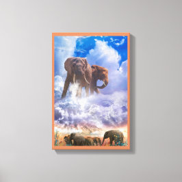 ELEPHANT SPIRITS VAN Mount Kilimanjaro Canvas Afdruk