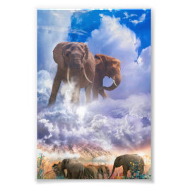 ELEPHANT SPIRITS VAN Mount Kilimanjaro Foto Afdruk