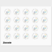 Elephant & Stars Baby shower retour adreslabel Ronde Sticker (Vel)