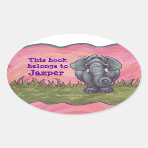 Elephant Stationery Ovale Sticker