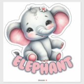 ÉLÉPHANT - STICKER DE NURSERIE (Feuille)