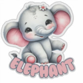 ÉLÉPHANT - STICKER DE NURSERIE (Devant)