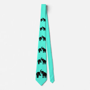 Elephant Stropdas Blauwgroen of Kies Kleur