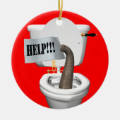 Elephant Stuck in Toilet Keramisch Ornament (Voorkant)
