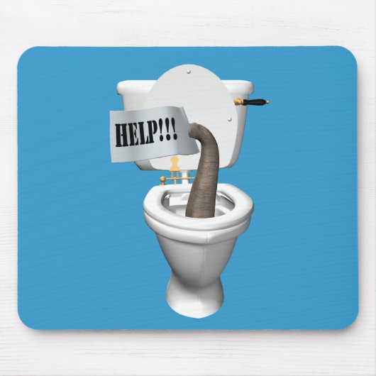 Elephant Stuck in Toilet Muismat (Voorkant)