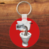 Elephant Stuck in Toilet Sleutelhanger (Voorkant)