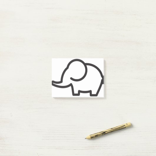 Elephant Stylied Line Art Post-it® Notes (Op bureau)