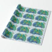 Elephant Succulent Cadeaupapier (Uitgerold)
