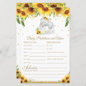 Elephant Sunflower Baby Prediction Advice Kaart (Voorkant / Achterkant)