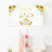 Elephant Sunflower Baby shower Welkom Spandoek (Insitu)