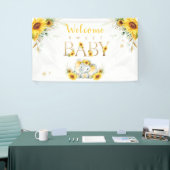 Elephant Sunflower Baby shower Welkom Spandoek (Beurs)