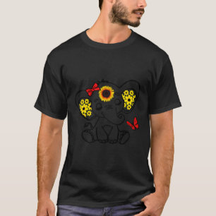 Elephant Sunflower Cute Elephant Love Sunflower T-shirt