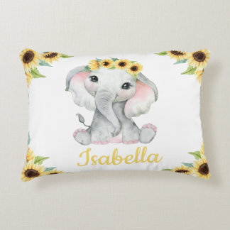 Elephant Sunflower Pillow Gift Accent Kussen