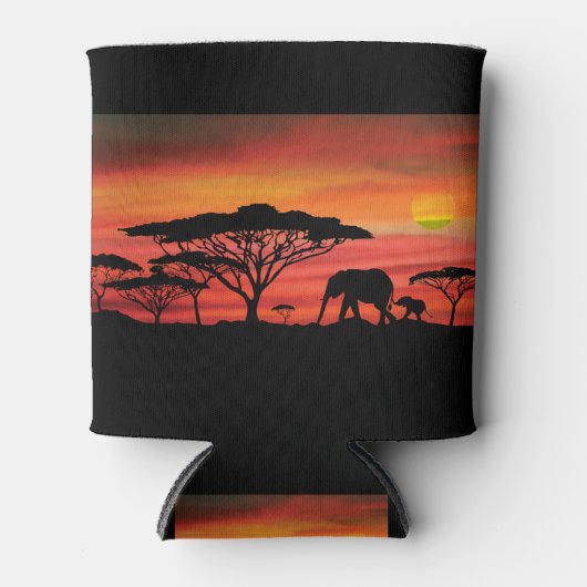 Elephant Sunset Blikjeskoeler (Voorkant)