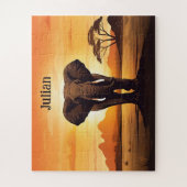 Elephant Sunset Legpuzzel (Verticaal)