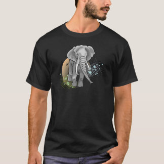 Éléphant sur coucher de soleil stylisé t-shirt