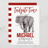 Elephant Tailgate Anniversaire Invitation (Devant / Derrière)