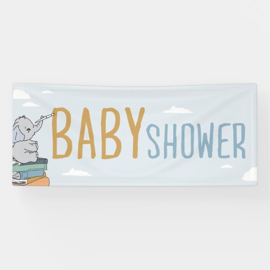 Elephant tekent iets Baby shower Elephant Cute Spandoek (Horizontaal)