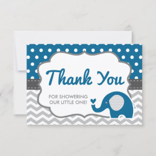 Elephant Thank You Card, BEWERKBARE KLEUR Bedankkaart