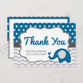 Elephant Thank You Card, BEWERKBARE KLEUR Bedankkaart (Voorkant / Achterkant)