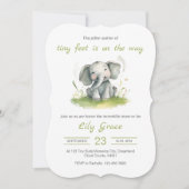 Elephant thème Baby shower Invitation (Devant)