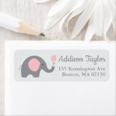 Elephant Theme Retouradreslabels in het roze Etiket (Insitu)