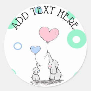 Elephant ThMED Baby shower Stickers